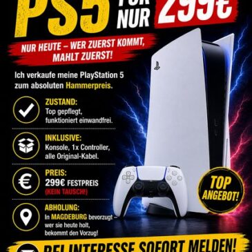 Privatverkauf: PlayStation 5 – Top Zustand – zum Hammerpreis!