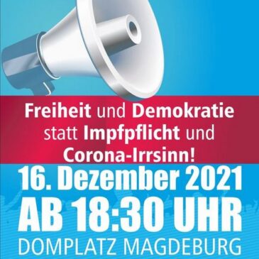Heute in Magdeburg: Friedvoller Protest der AfD-Fraktion Sachsen-Anhalt