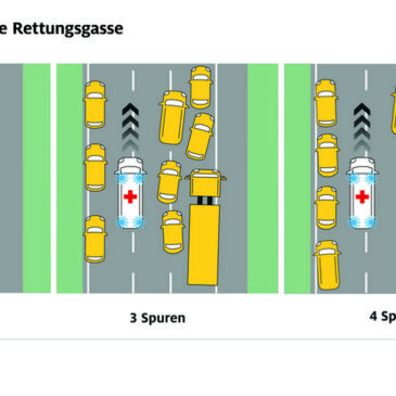 Überlebenswichtig: Rettungsgasse bilden / ADAC: Bei Nicht-Beachten drohen hohe Strafen