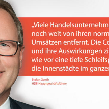 Einzelhandel in Stadtzentren noch weit von Vor-Krisen-Niveau entfernt – HDE fordert Unterstützung für Innenstädte