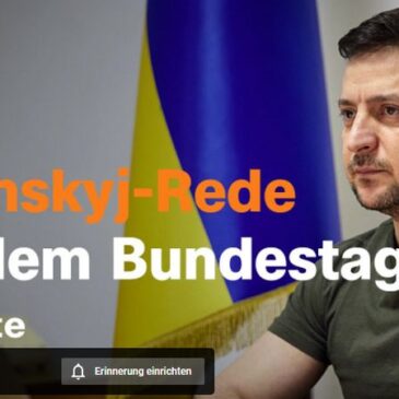 ZDFheute live ab 8:50 Uhr: Selenskyj-Rede vor Bundestag: Präsident der Ukraine wendet sich an Deutschland