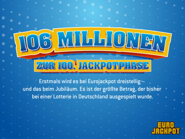 Mega-Rekord-Jackpot: Eurojackpot erstmals über 100 Millionen Euro
