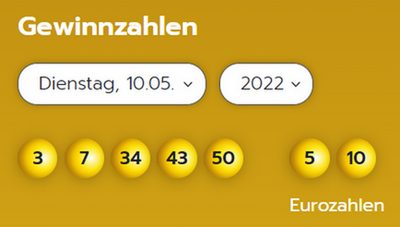 Eurojackpot: Zahlen & Quoten (Dienstags-Ziehung)