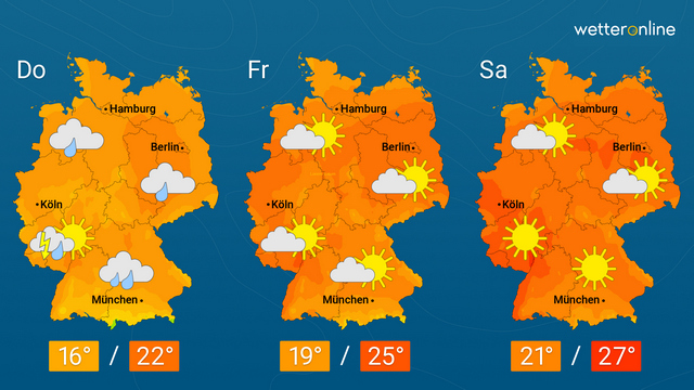 Am Wochenende 25 Grad und mehr