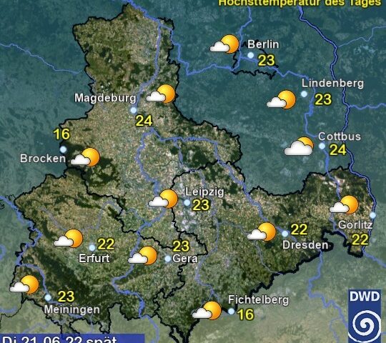 Sachsen-Anhalt Wetter am Dienstag