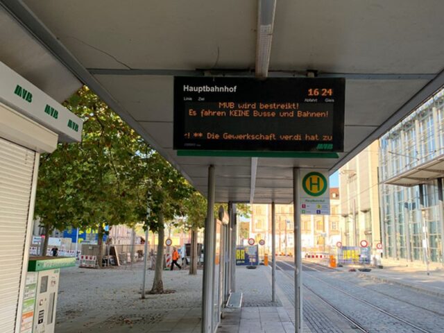 Gewerkschaft bestreikt am Mittwoch Magdeburger Verkehrsbetriebe: Kein Straßenbahn- und Busverkehr möglich