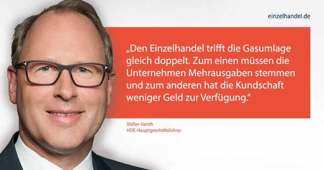 Gasumlage: HDE warnt vor Überlastung der Wirtschaft