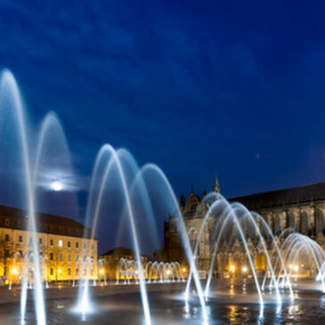 Magdeburger Wasser-Licht-Skulpturen suchen neue Unterstützung / Brunnensponsoring auf dem Domplatz