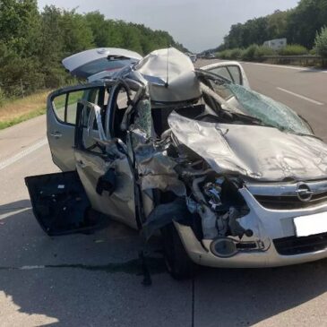 Heute auf der A2: Verkehrsunfall mit zwei schwer verletzten Personen