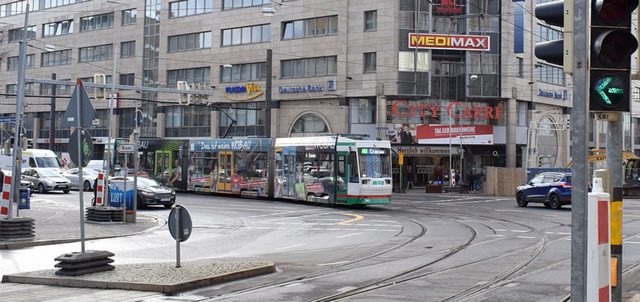 MVB am Wochenende: Kreuzung City Carré wird gesperrt – Linien 1, 4, 5, 6, 9 und N5 fahren verändert