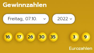 Eurojackpot: Zahlen & Quoten (Freitags-Ziehung)