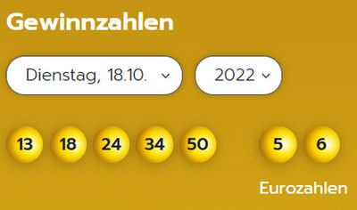 Eurojackpot: Zahlen & Quoten (Dienstags-Ziehung)