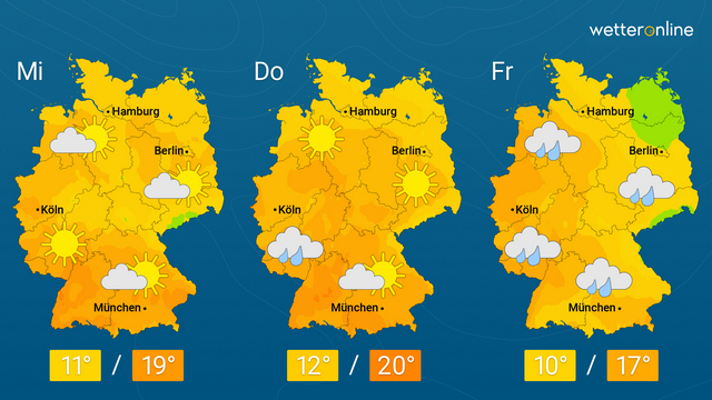 Freundliche und nasse Phasen