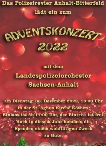 Adventskonzert des Landespolizeiorchesters Sachsen-Anhalt in Köthen