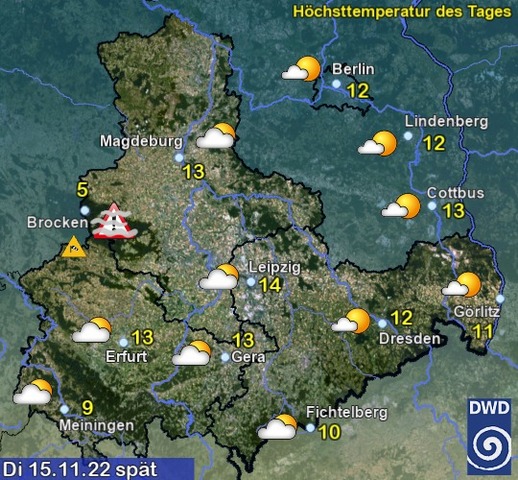 Sachsen-Anhalt Wetter am Dienstag