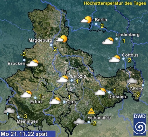 Sachsen-Anhalt Wetter am Montag