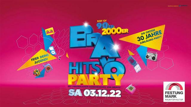 Best of 90er & 2000er: BRAVO Hits Party heute in der Festung Mark