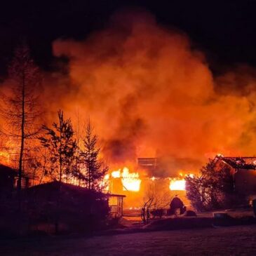 Großbrand in Ferienanlage im Harz
