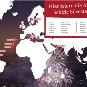 Happy New Year: Hier feiern die AIDA Schiffe Silvester