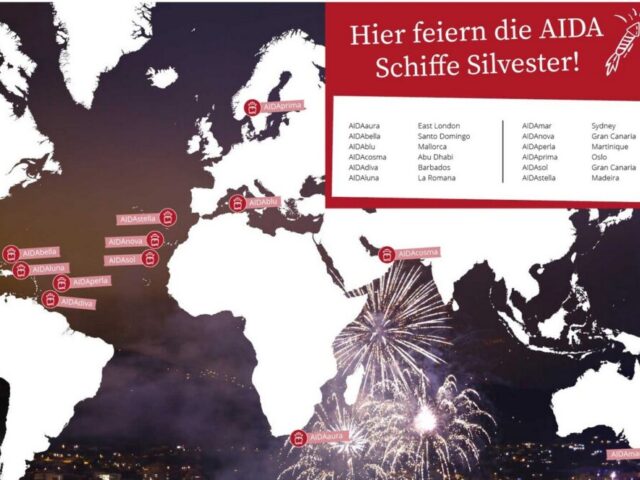 Happy New Year: Hier feiern die AIDA Schiffe Silvester