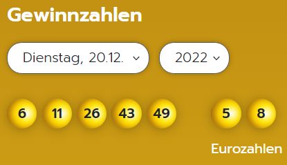 Eurojackpot: Zahlen & Quoten (Dienstags-Ziehung)