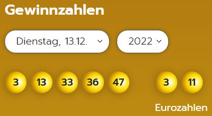 Eurojackpot: Zahlen & Quoten (Dienstags-Ziehung)