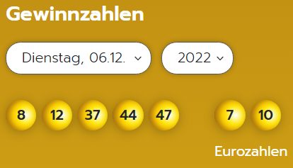 Eurojackpot: Zahlen & Quoten (Dienstags-Ziehung)