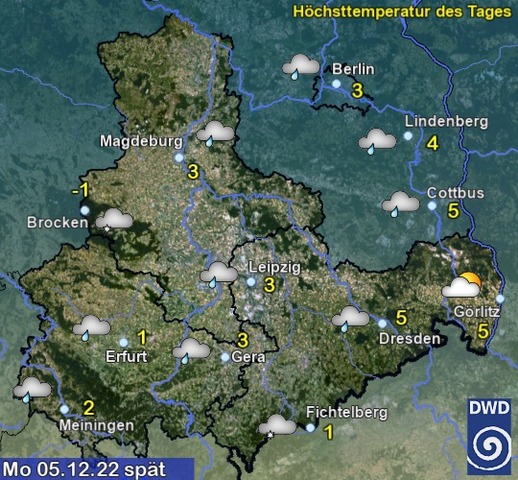 Sachsen-Anhalt Wetter am Montag