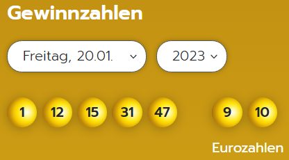 Eurojackpot: Zahlen & Quoten (Freitags-Ziehung)