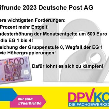 DPVKOM ruft heute zum Streik bei der Deutschen Post auf