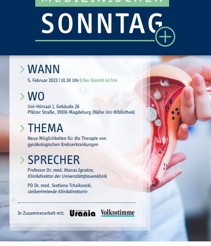 Medizinischer Sonntag wieder im Hörsaal – Thema: Neue Möglichkeiten bei der Therapie der gynäkologischen Krebserkrankungen