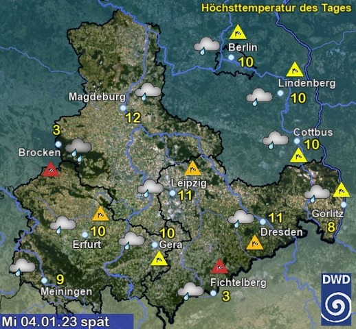 Sachsen-Anhalt Wetter am Mittwoch