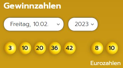 Eurojackpot: Zahlen & Quoten (Freitags-Ziehung)