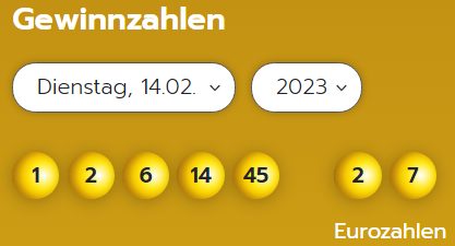 Eurojackpot: Zahlen & Quoten (Dienstags-Ziehung)