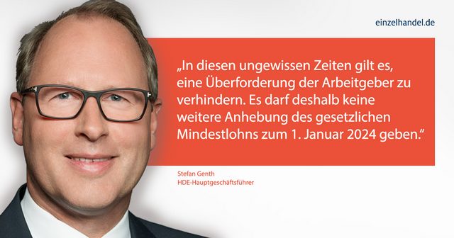 Mindestlohnkommission: HDE warnt vor Überforderung der Arbeitgeber in ungewissen Zeiten