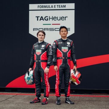 Beim Rookie-Test sammeln David Beckmann und Yifei Ye Erfahrungen mit dem Porsche 99X Electric