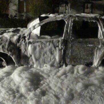 Feuerwehr im Einsatz: Dacia gerät in Brand