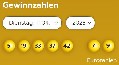 Eurojackpot: Zahlen & Quoten (Dienstags-Ziehung)