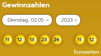 Eurojackpot: Zahlen & Quoten (Dienstags-Ziehung)