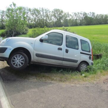 Renault landet im Straßengraben