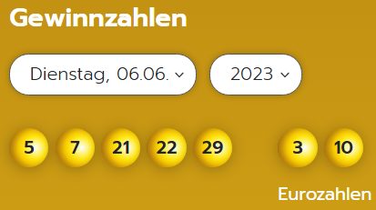 Eurojackpot: Zahlen & Quoten (Dienstags-Ziehung)