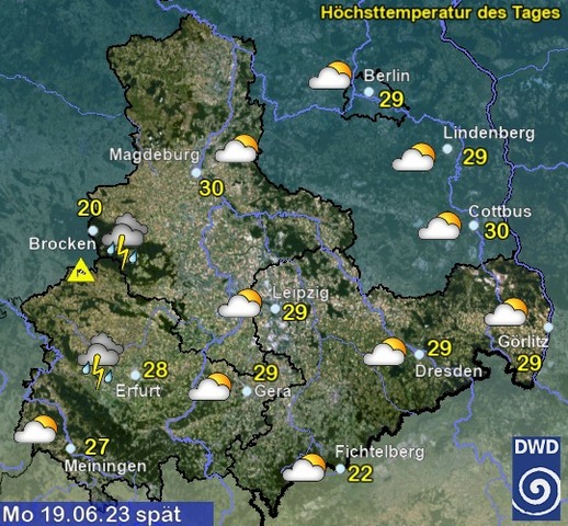 Sachsen-Anhalt Wetter am Montag