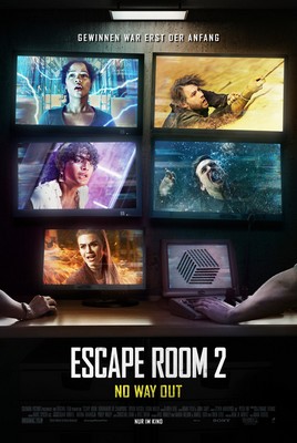 Psychothriller: Escape Room 2 – No Way Out (ProSieben  20:15 – 22:00 Uhr)