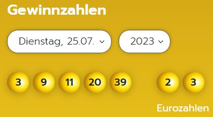 Eurojackpot: Zahlen & Quoten (Dienstags-Ziehung)