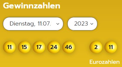 Eurojackpot: Zahlen & Quoten (Dienstags-Ziehung)