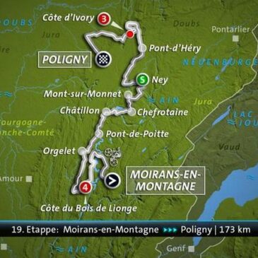 Tour de France – 19. Etappe: Moirans-en-Montagne – Poligny (173 km) (Das Erste  14:10 – 17:25 Uhr)
