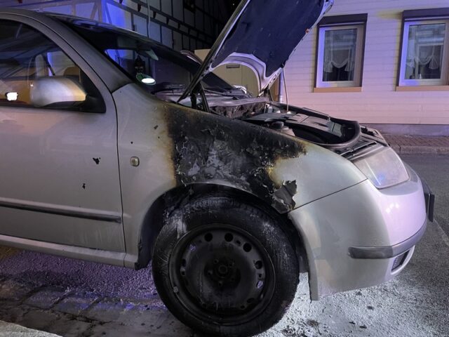 Brennender Pkw von Anwohnern gelöscht