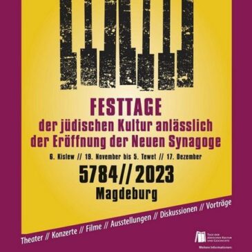 Festtage der jüdischen Kultur in Magdeburg laden zu kulturellem Austausch ein