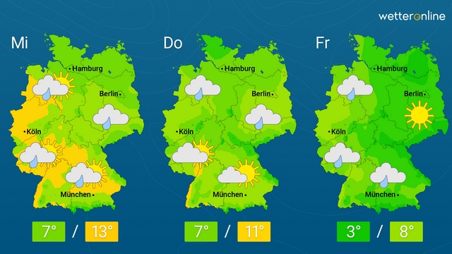 Abwechselnd kältere und mildere Luft
