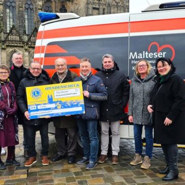Lions Club Magdeburg sammelt 1500 Euro für Malteser Herzenswunsch-Krankenwagen